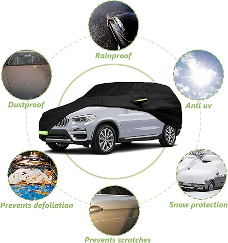Miniatura 6 de YIXIN Fundas impermeables 210T para automóvil para BMW X3X3 M 2011 - 2021 2022, se ajustan 100% a prueba de agua con correa resistente al viento y