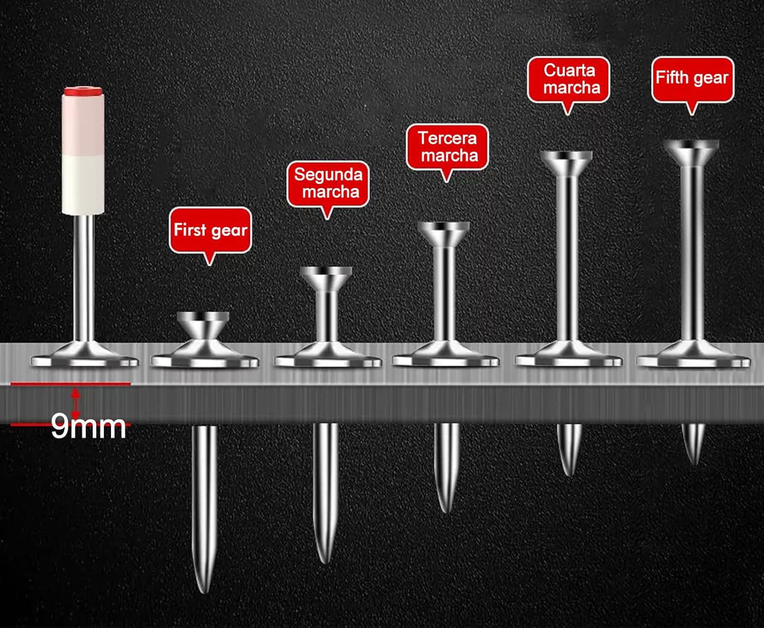 Pistola de Clavos Manual ultra potente 5 potencias Ajustables para Techos, Paredes y Metal