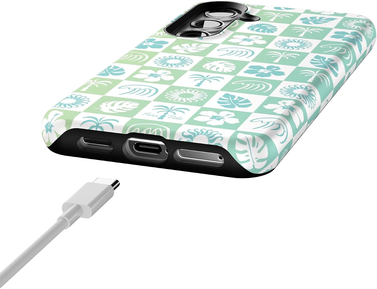 Casely Galaxy S24 Case | Pura Vida | Coastal Checkers | Essential Slim Dual-Layer Protective Design