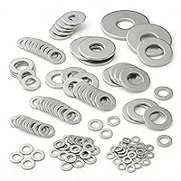 Vista 2 de Surtido de arandelas planas de acero inoxidable, 18-8 (304) arandelas métricas de acero inoxidable, juego de 547 piezas