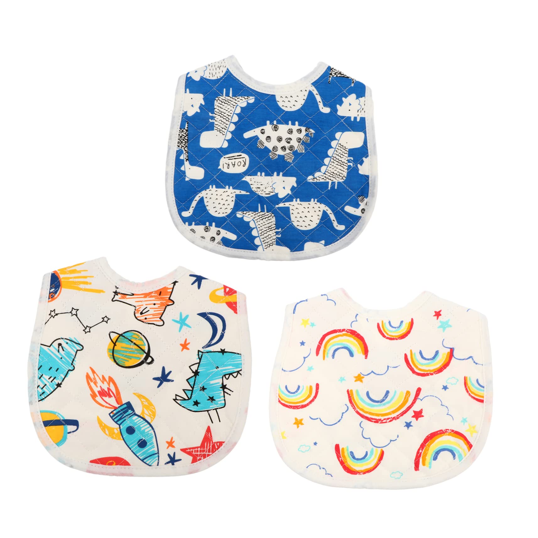 Toddmomy 3pcs Bibs Baby Bibs Baby Drool Bibs Baby Teething Bibs Baby Teething Bandana Cotton Drool Bibs Double Sided Cotton Combo Plate Infant Drool Bibs Infant Bibs Baby Bib