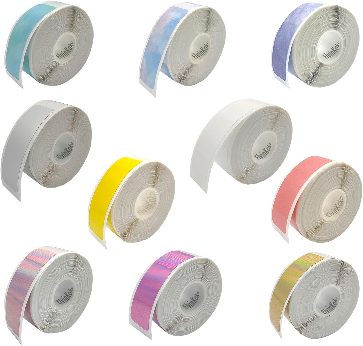 1600Pcs D30 Label Tape P11 Paper P15 Portable Label Stickers10rolls12x40mm Mix1
