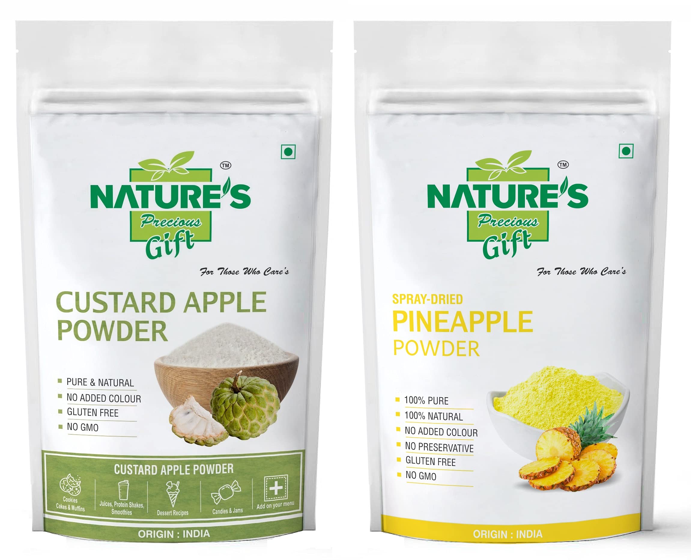 NATURE'S GIFT - FOR THOSE WHO CARE'S Custard Apple & Pineapple Fruit Powder -100 GM Each (Super Saver Combo Pack)-image-16