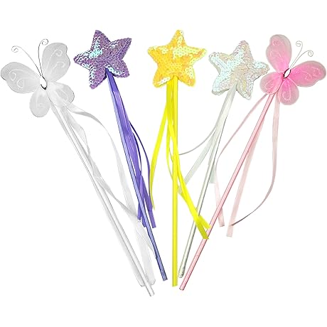 Butterfly Wand Kit for Girls Magical Toy Wands for Dress Up Halloween...