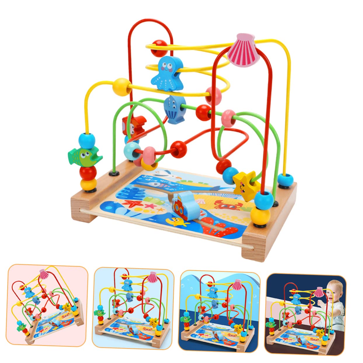 VANZACK Labirinto per Perline Bead Maze Roller in Legno 1 Pezzo | Giocattolo Educativo Precoce, Decorazioni Scuola, Compleanno e Festività