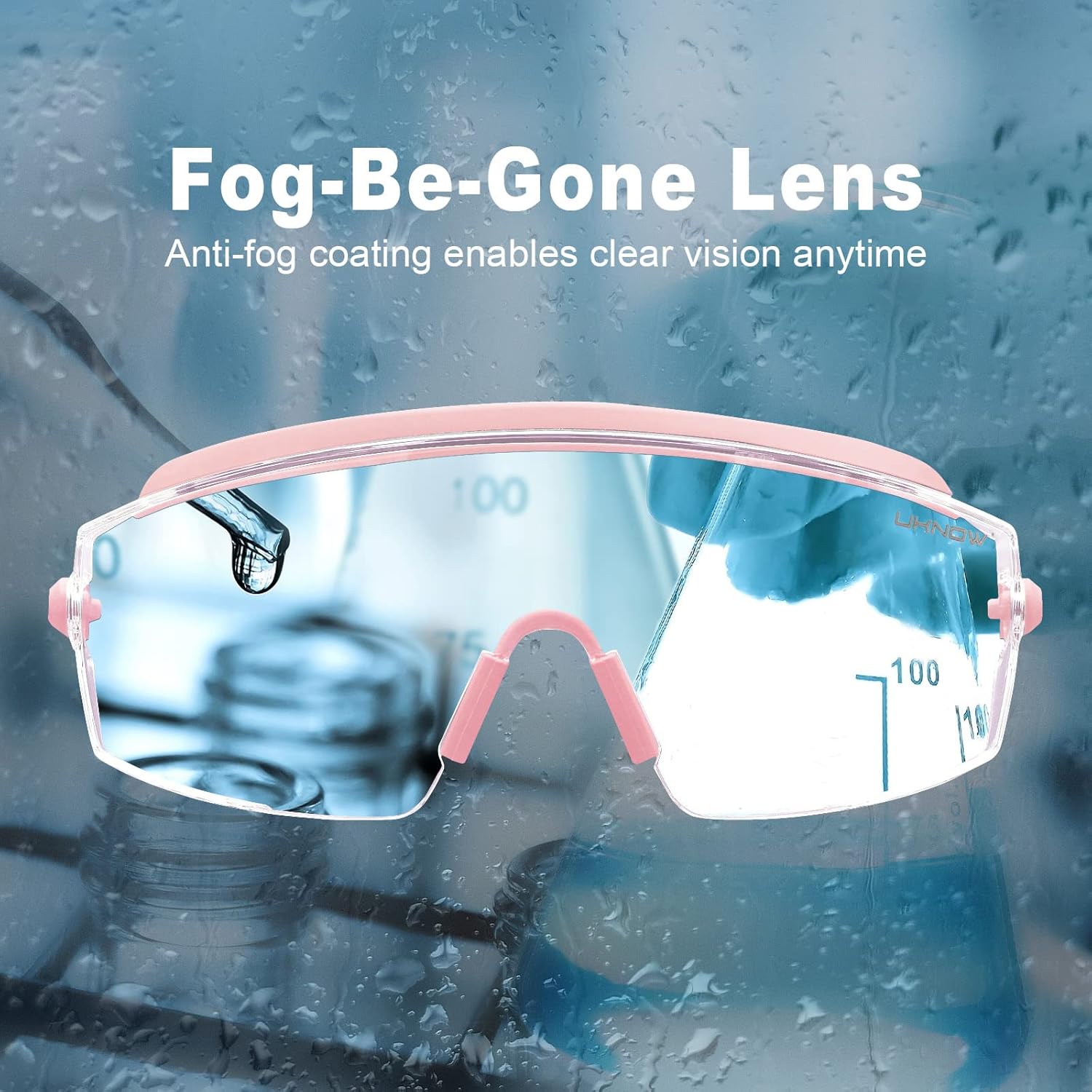 UKNOW Safety Goggles Over Glasses, Anti Fog Safety Glasses with Clear Wraparound Lens, ANSI Z87.1 Protective Eyewear - Image 3