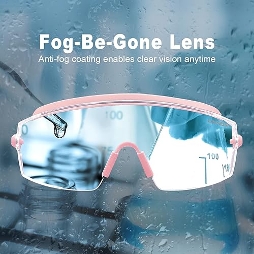 Miniatura 10 de UKNOW Anteojos de seguridad sobre lentes, gafas de seguridad antivaho con lente envolvente transparente, ANSI Z87.1 gafas protectoras