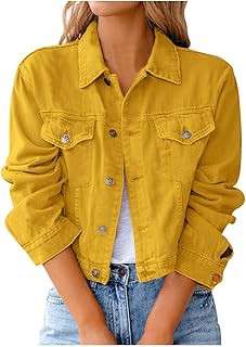 mustard denim jacket womens