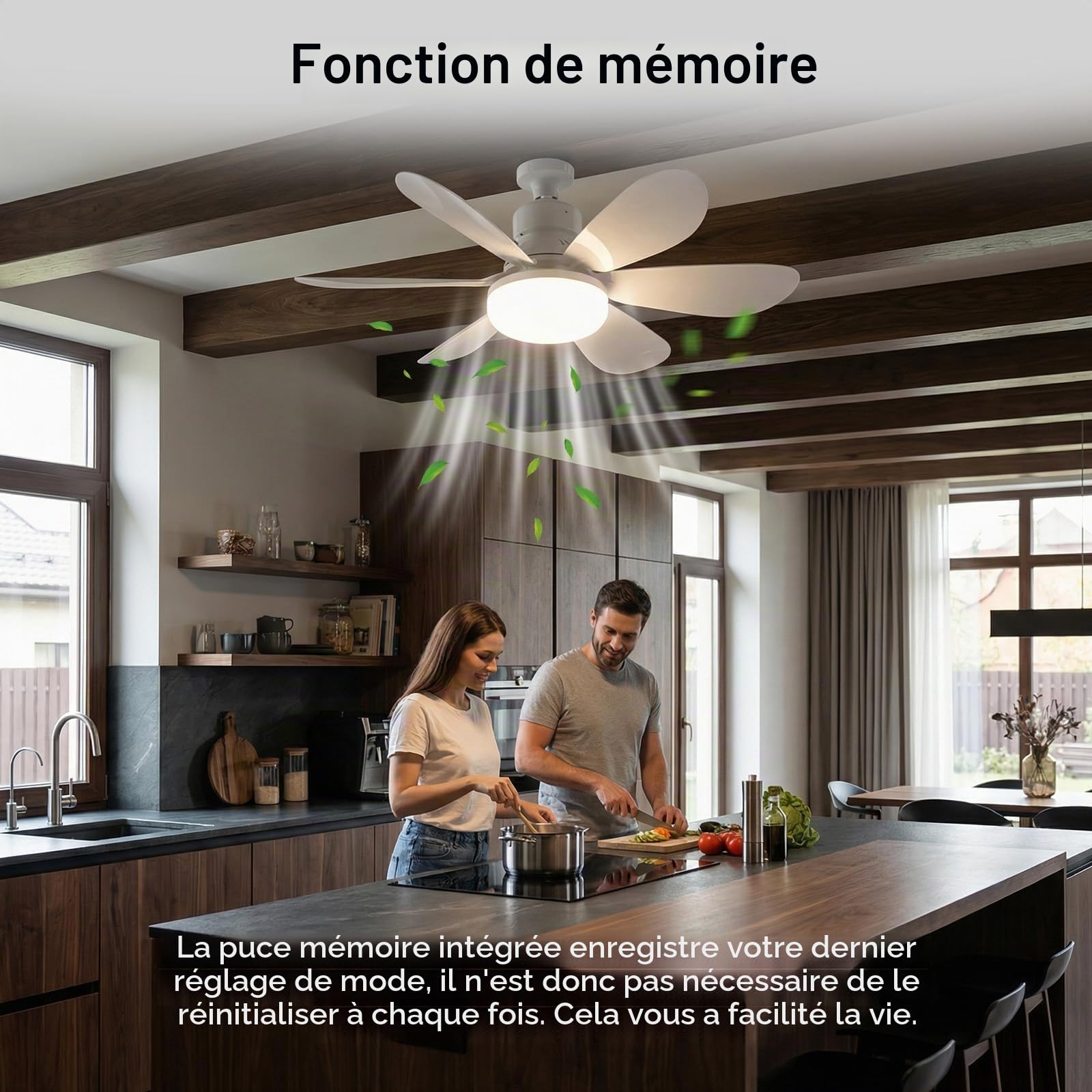 Ventilateur De Plafond Avec Lumière Et Telecommande, Ultra-Silencieux Lustre Ventilateur De Plafond Avec Douille E27,3 VitessesRéglage continu Luminosité et Température de Couleur pour Chambre
