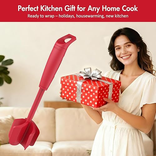 Miniatura 6 de Ourokhome Picador de carne y triturador de papas, triturador de carne molida de nailon resistente al calor para hamburguesas, 5 cuchillas curvas