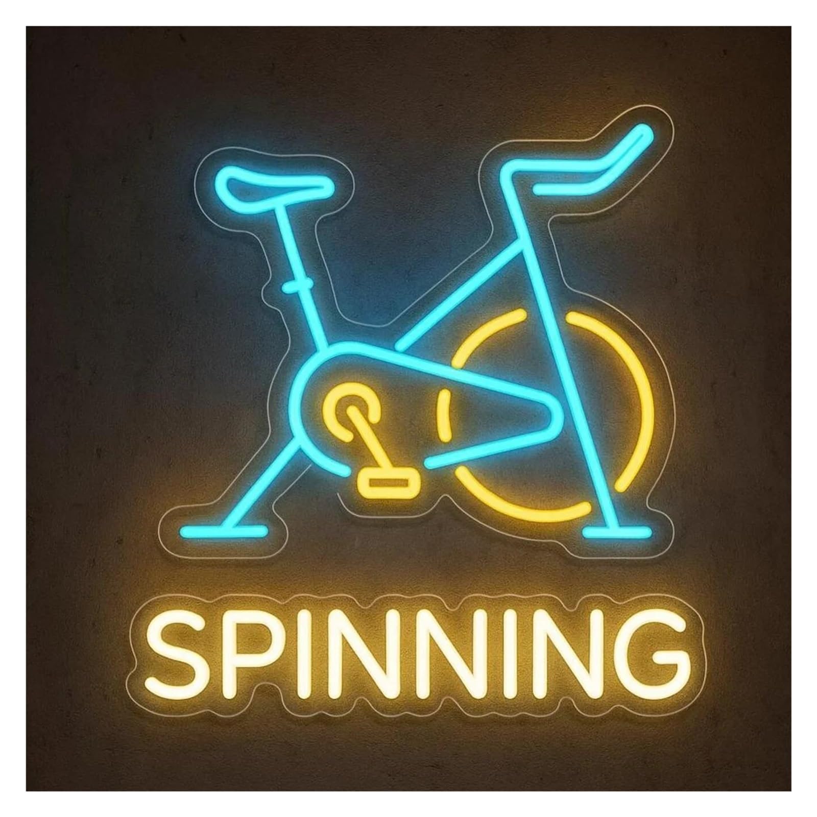 SHOUXI Sign Lamp Spinning Neon Sign Spin Bike Light Dimmable for Gym Cardio Workout Fitness Club Sports Game Room Decor 16.73inx19.69in(D)