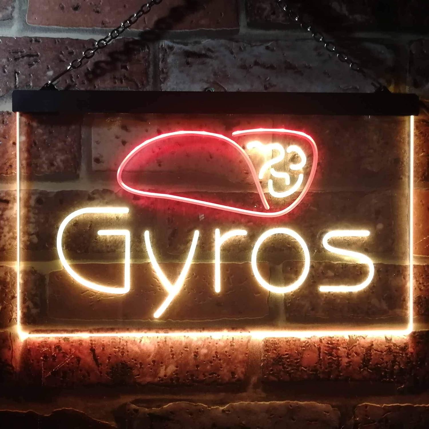 ADVPRO Gyros Café Shop Dual Color LED Neon Sign Red & Yellow 24" x 16" st6s64-i3490-ry