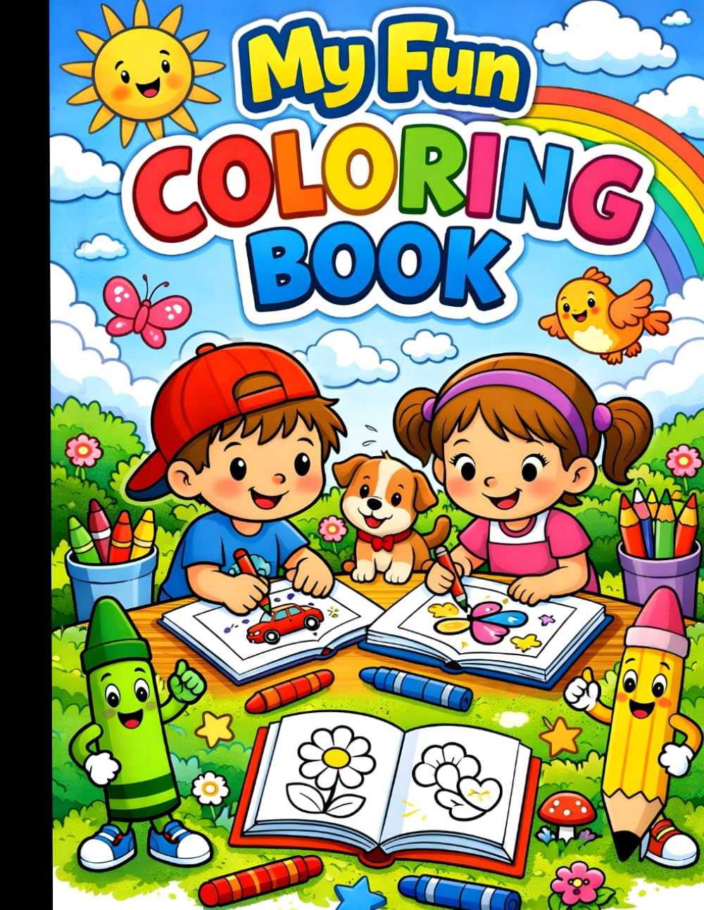 Cute Animals Coloring Book for Kids: Fun and Easy Animal Illustrations to Color | Big Simple Designs for Toddlers, Preschool & Kindergarten Kids