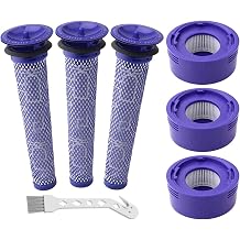6 Pack Vacuum Filter Replacement Kit for Dyson V8+, V8, V7 Absolute Animal Motorhead Vacuums, 3 HEPA Post Filter & 3 Pre Filter, Replaces Part # 965661-01 & 967478-01