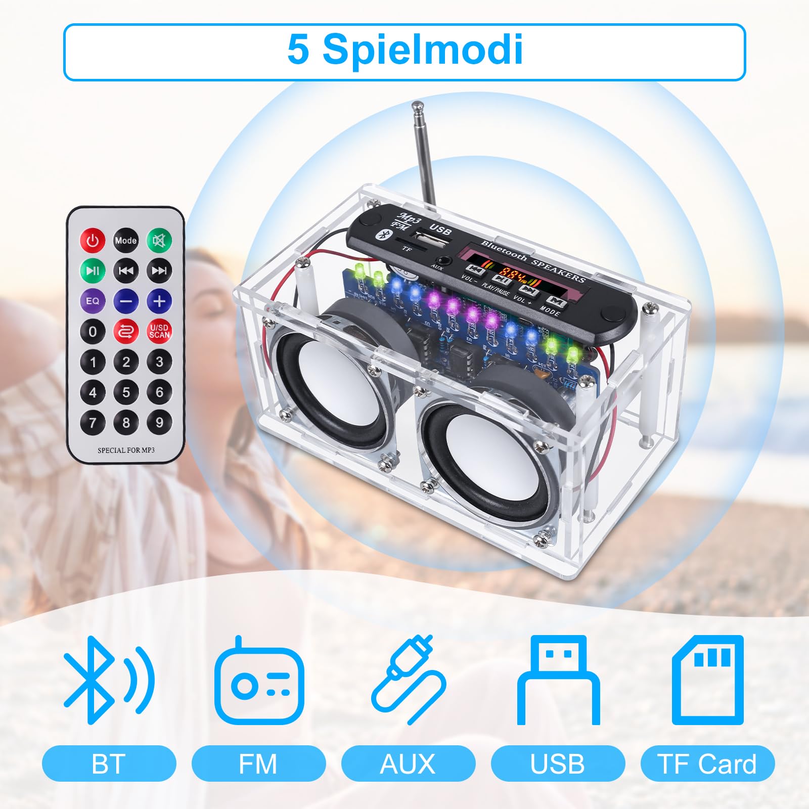 DIY Bluetooth Speaker Kit FM Radio DIY Electronic Kit Soldering Practice Project - View #3