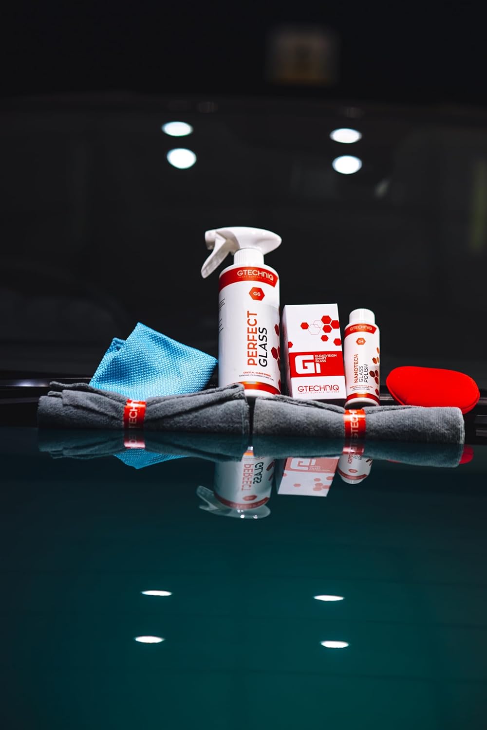Gtechniq Glass Coating Kit for Cars, 6-Piece | Includes Glass Cleaner, Nanotech Glass Polish, Applicator, Microfiber Buff Cloth and More, Deep Clean, Coat and Maintain Car Windows and Mirrors