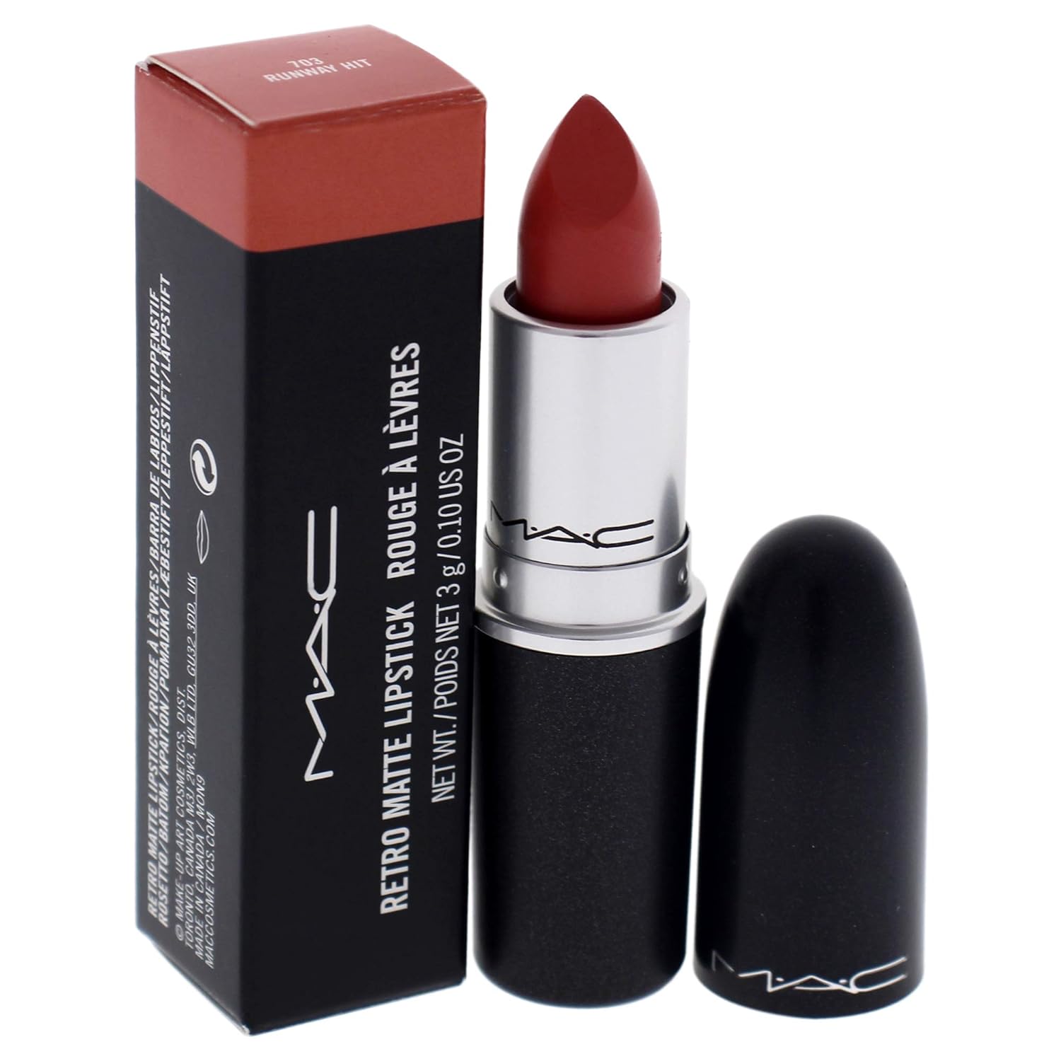 MAC Cosmetic M.A.C Retro Matte Lipstick,Runway Hit 10009270 0.10 Ounce (Pack of 1)