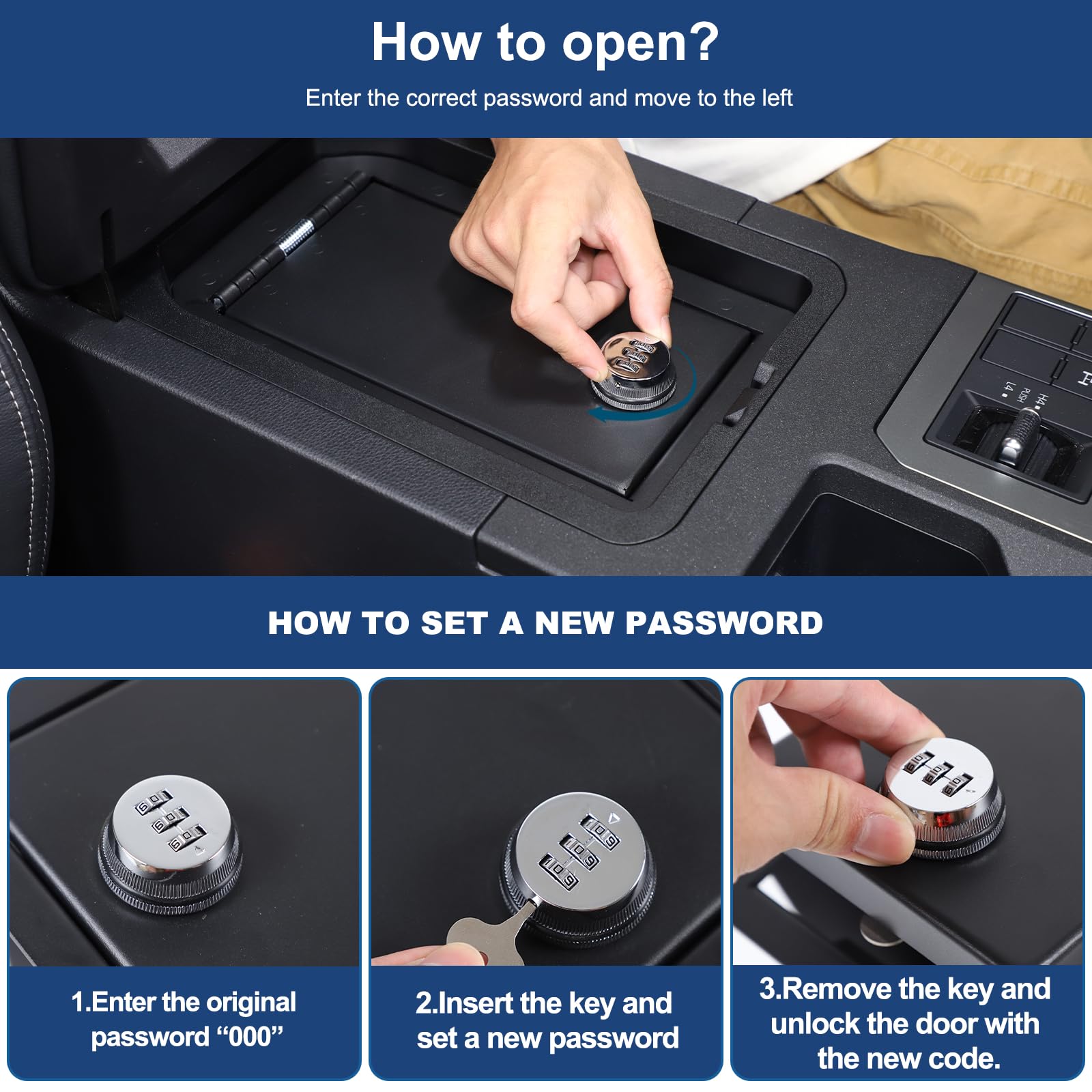 Amazon.com: Heutamo Center Console Safe Lock Box Compatible with