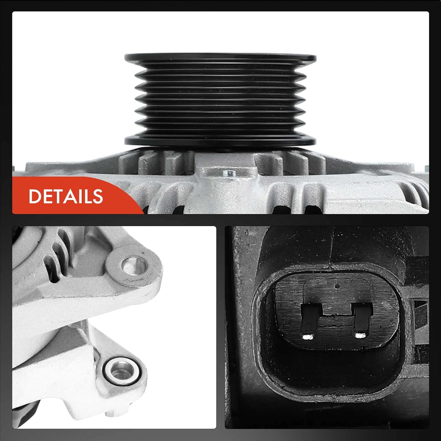 A-Premium Alternator Compatible with Dodge Nitro 2007 2008 2009 2010 V6 4.0L, 150A 12V Clockwise 6-Groove Pulley Replace# 421000-0521, 4210000521