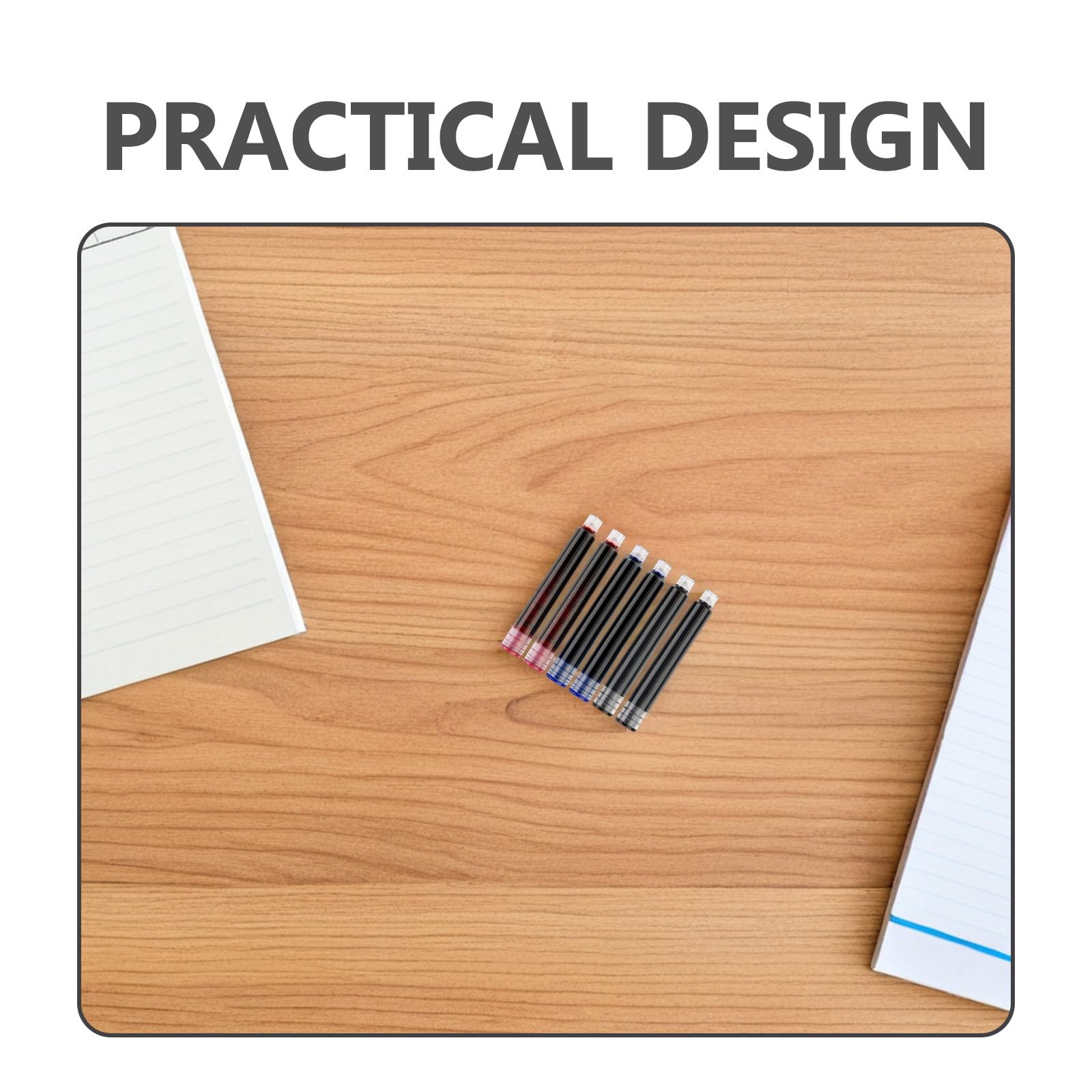 Cabilock 450 Unidades Cartuchos de Tinta Material Plástico para Pluma Estilográfica de 3.4 Mm, Recarga Estable Colores Azul, Negro y Rojo y Adecuado para Exámenes y Uso Escolar Uso Escolar
