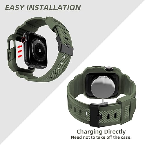 Miniatura 3 de Orobay compatible con Apple Watch Band de 45 mm, 44 mm, 42 mm, correa resistente a los golpes para iWatch SE Series 7 6 5 4 3 2 1 45 mm, 44 mm, 42