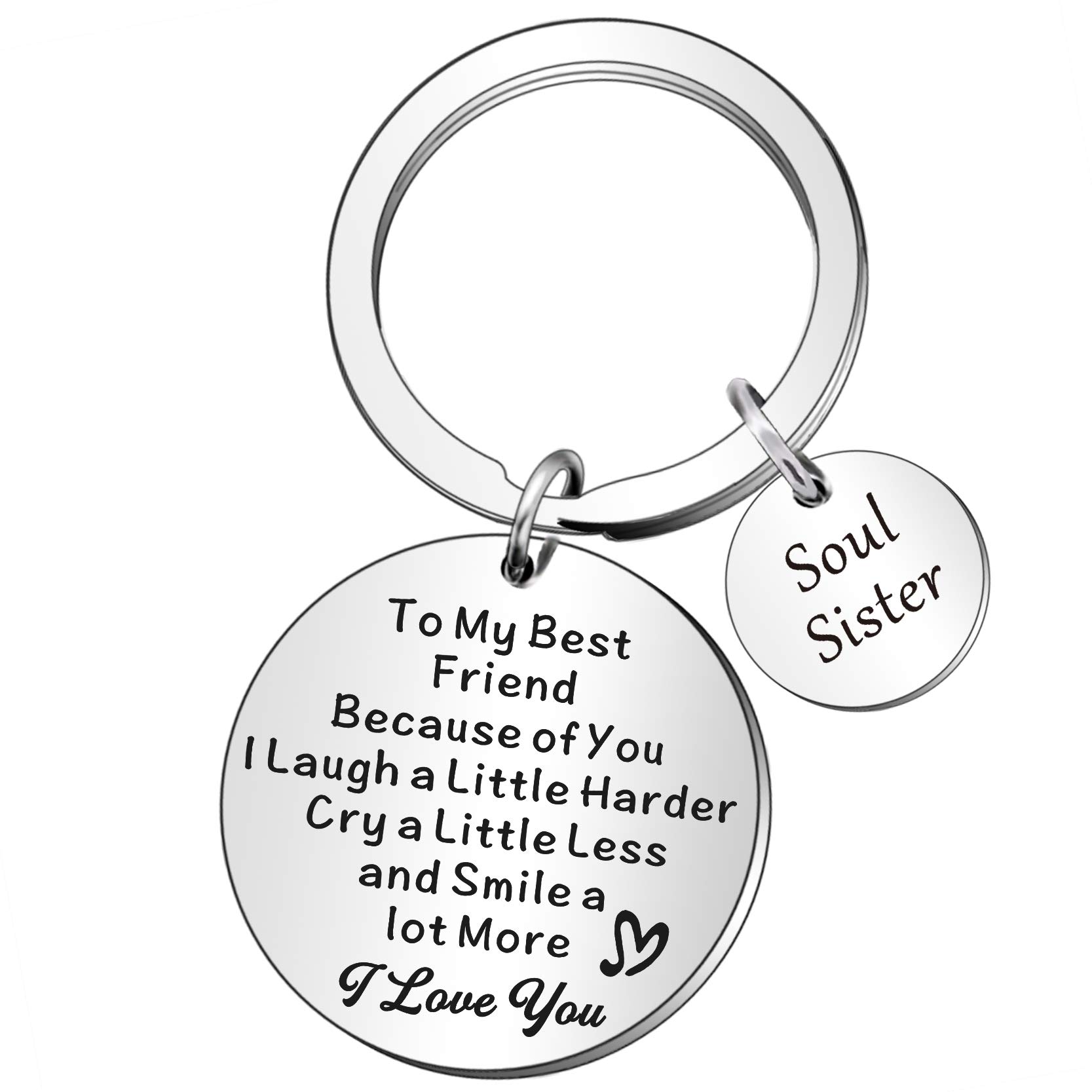 QMVMV Friendship Keyring - Best Friend Soul Sister Keychain, Thank You Gift, Birthday &