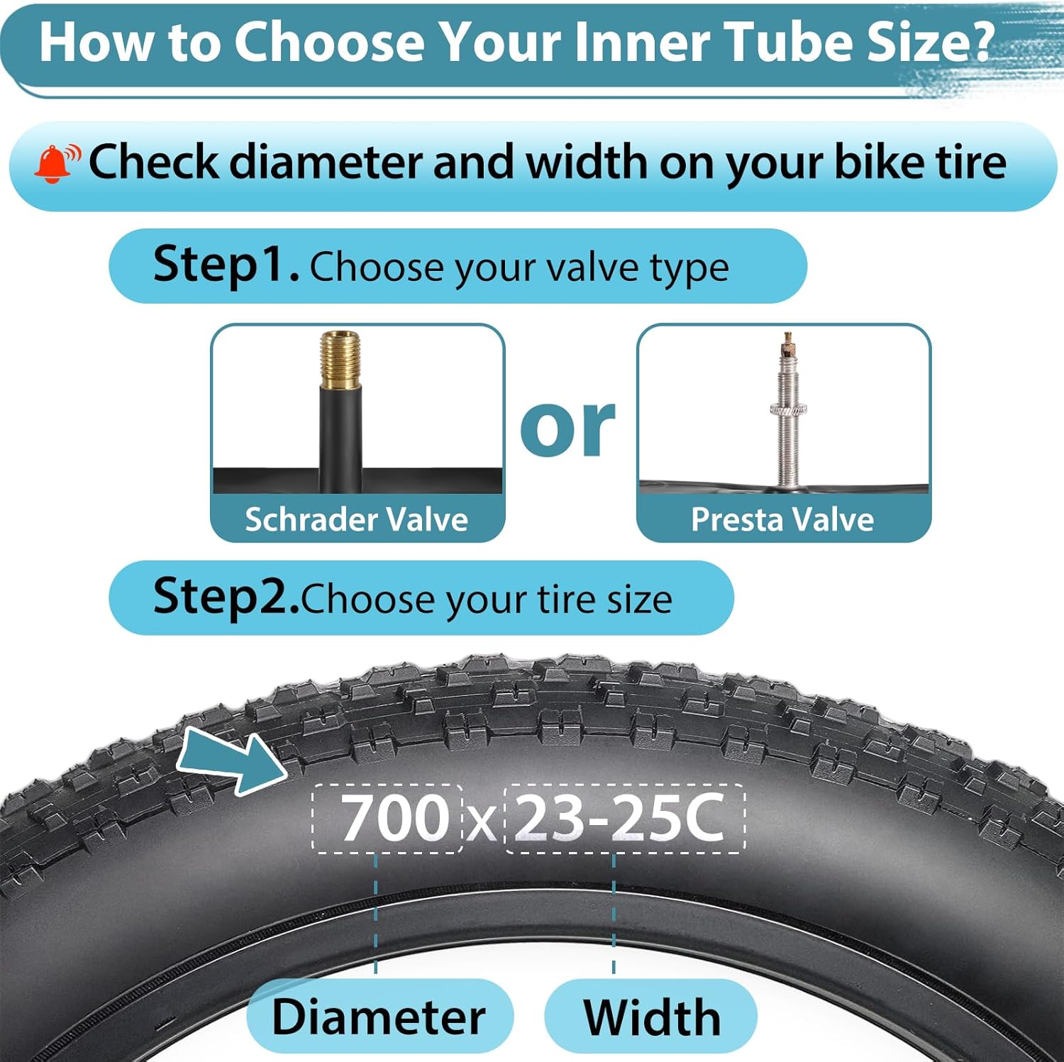 Presta Valve Chambre A Air 700 38c Chambre A Air 700x25c Pack  700x23C/25C/28C/35C/38C Bike Tires