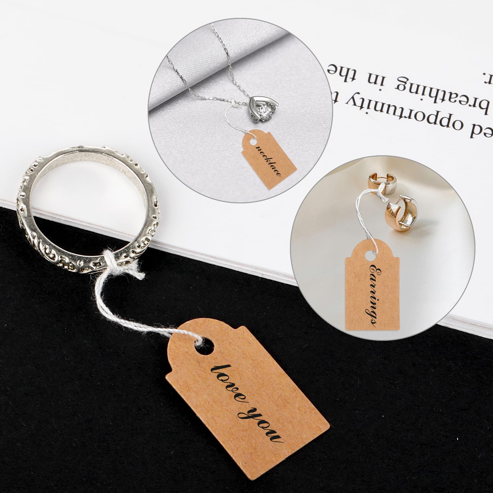 Lot De 200 Étiquettes Cadeaux Cœur & Étoile + Corde Chanvre 50m - DIY, Marque-Prix, Cartes