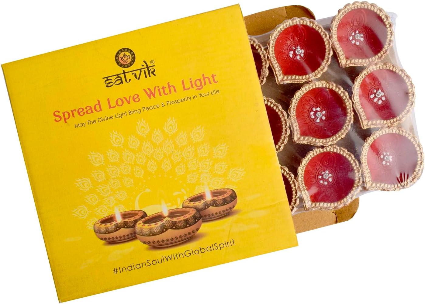 SATVIK 24 Pc Clay Diya Set with Assorted Shubh Labh Stickers | Natural Terracotta Oil Lamps for Diwali, Navratri, Pooja & Home Décor