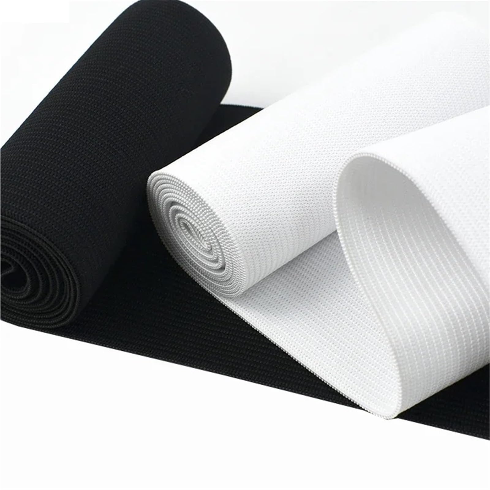 Cinta elástica de punto para costura, Bandas Elásticas for Coser 10 Metros 7-50 Cm Banda Extra Ancha Crochet Pantalones De Goma Suave Cinturón Cintura(White,10METER-50CM)