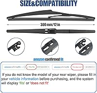 Vista 2 de Limpiaparabrisas trasero de 12 pulgadas para Toyota RAV4 23-19,12-01 Highlander 19-01 Matrix Venza 16-09 Yaris 19-04 Land Cruiser 21-08 Sienna 23-21