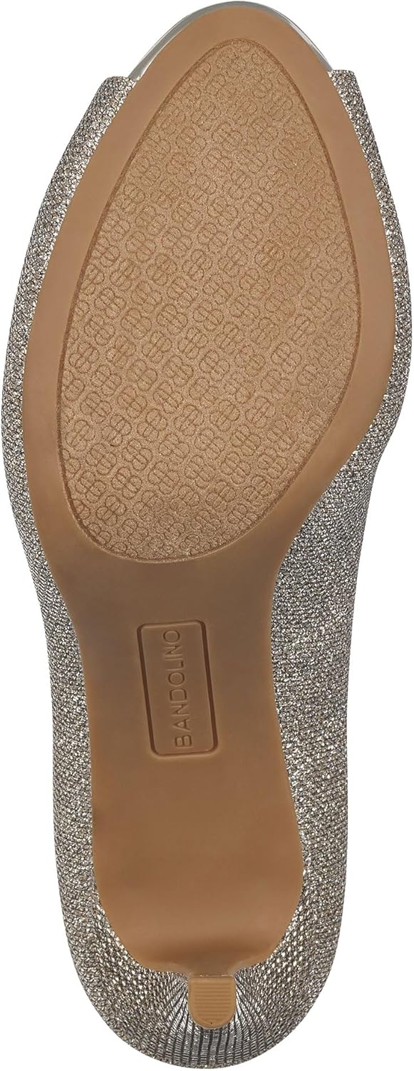 Bandolino Women's Rainaa Pump, Gold Glamour Material, 5 Wide - Image 3