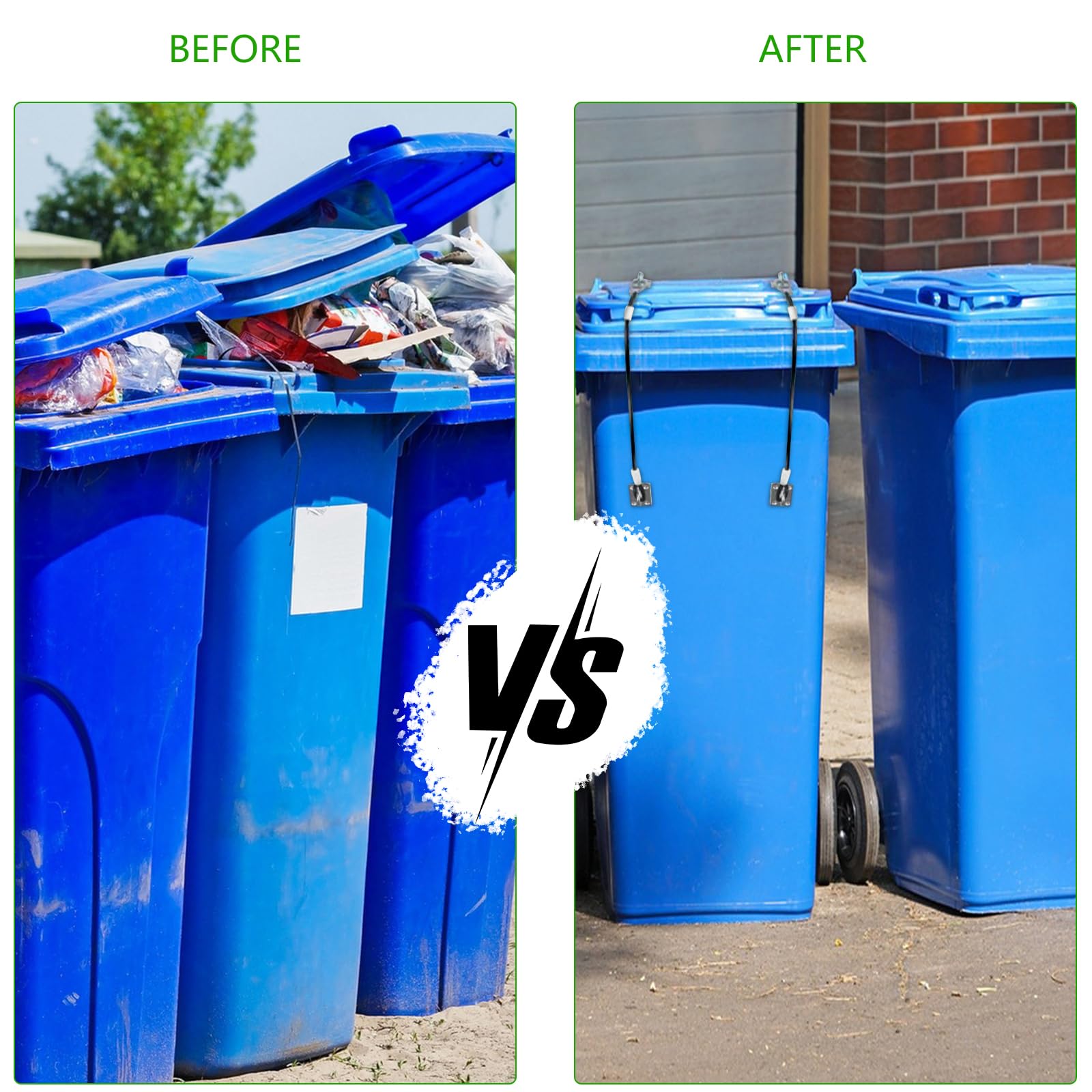 Snapklik.com : 2 Packs Trash Can Lock Heavy Duty Outdoor Garbage Trash ...