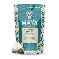 Vista 1 de Maya Tea Bolsitas de té blanco de coco de Madagascar, contiene cafeína, todo natural, paquete de 20