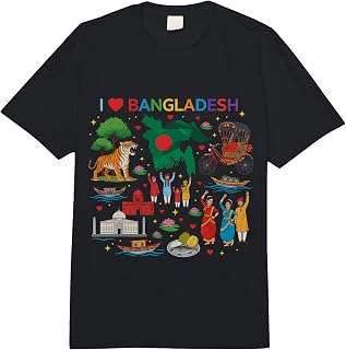 I Love Bangladesh Proud Bangladeshi Roots Culture Comfort Colors Adult Heavyweight T-Shirt