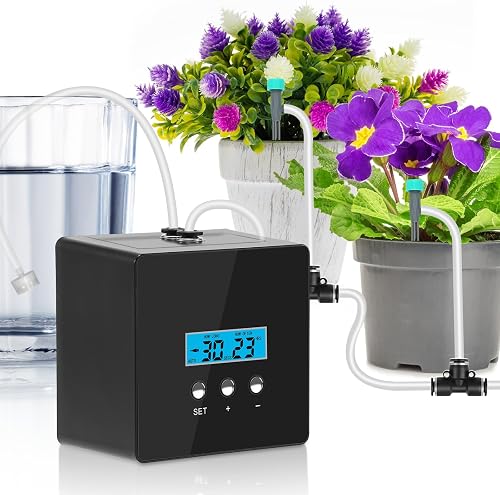 Automatic Watering System for Potted Plants - 10-Pot Indoor Plant Waterer with Timer, Leak-Proof Design & USB-C/Battery Power