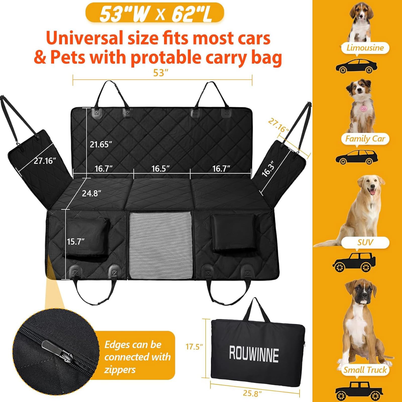 Protector impermeable para mascotas, protector contra arañazos para perros, para la mayoría de vehículos, panel de protección contra arañazos para coche
