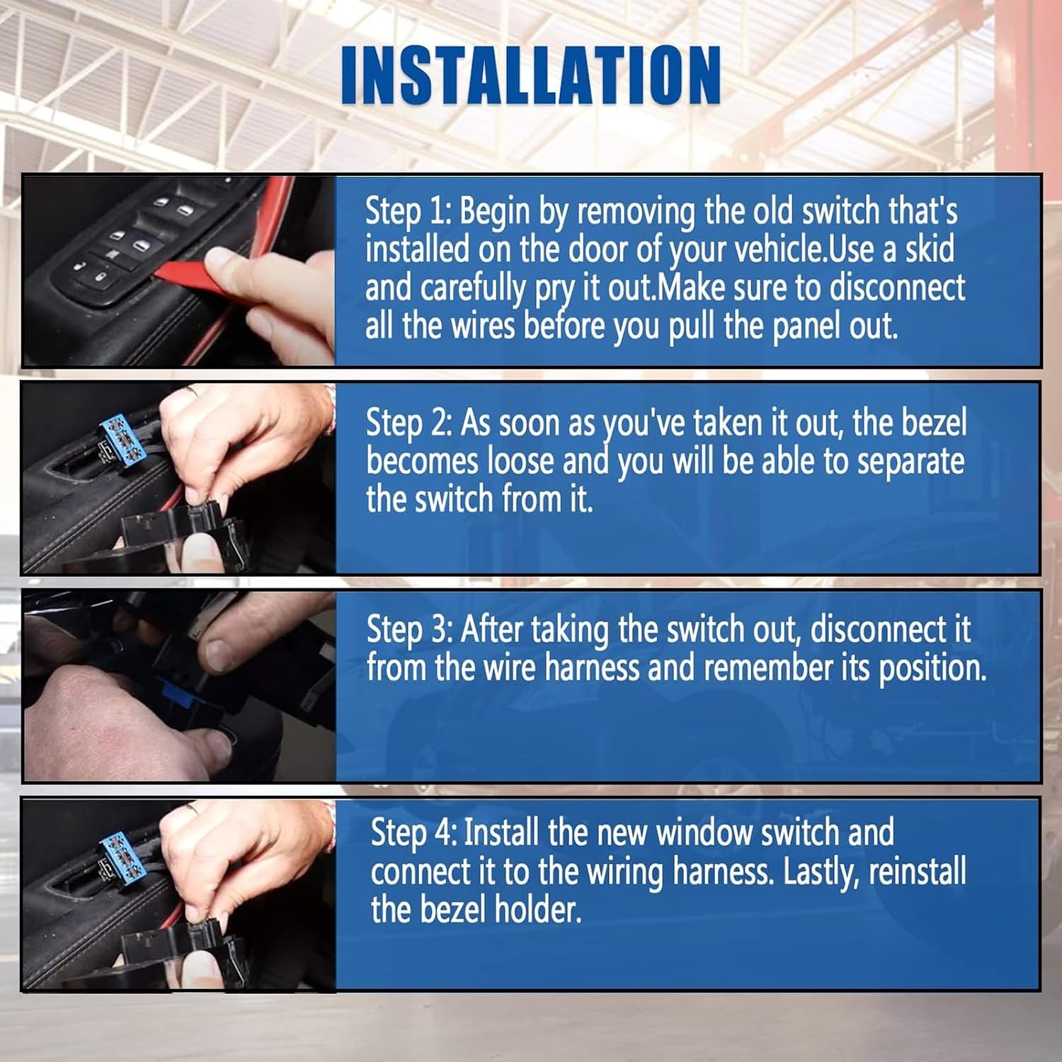 Master Power Window Switch Compatible with 2011-2016 Dodge Journey, 8+13 Pin Driver Side Controller, ABS/PP Housing, Light Blue Illumination, Replaces 68084001AD 68084001AC 68084001AB 4602632AH