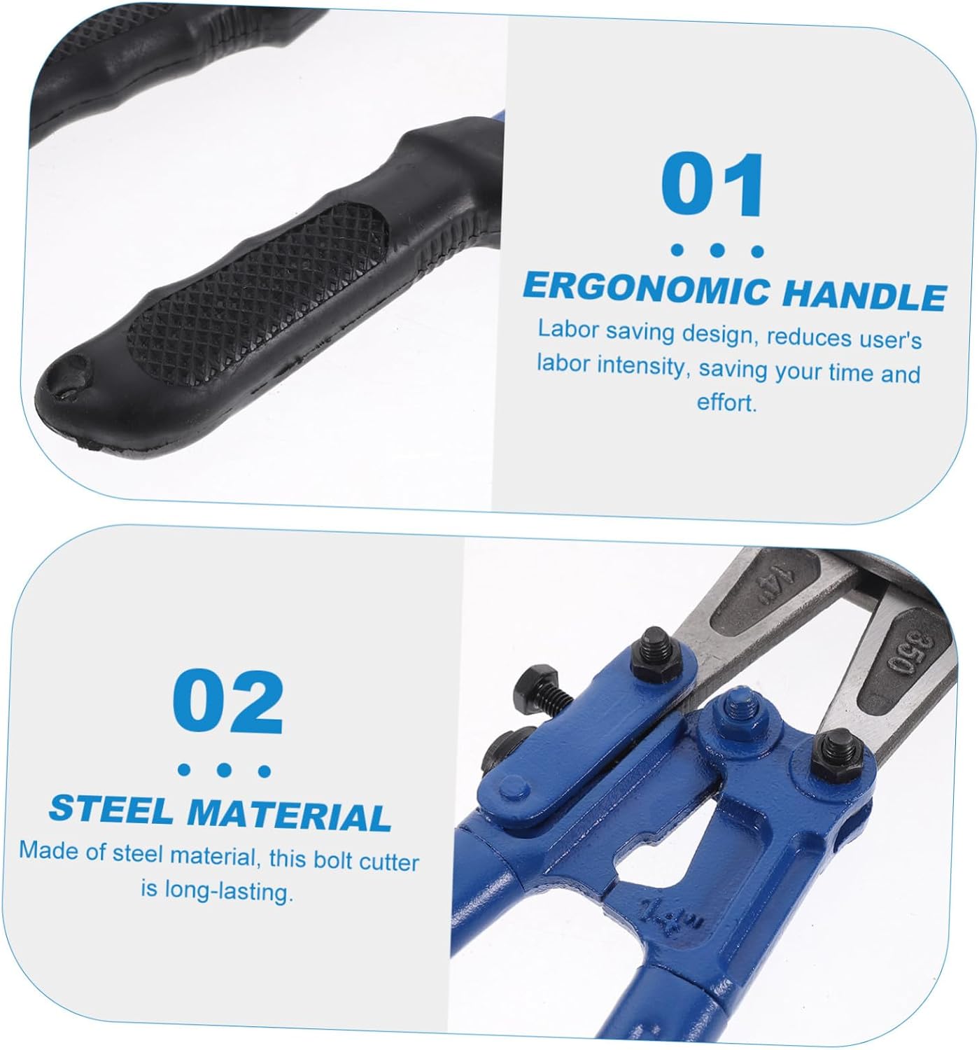 Heavy Duty Bolt Cutter Ergonomic Grip Manual Wire and Steel Cable Cutter for Cutting Chain Rebar Metal Portable Alloy Steel Tool for Tough Materials