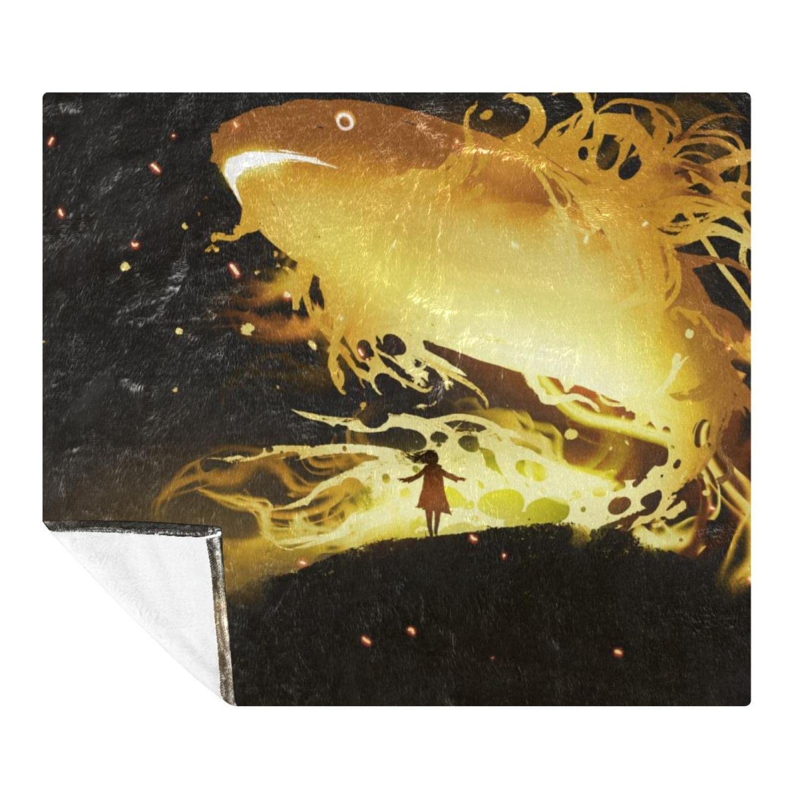 Couverture poisson géant microfibre haut de gamme au design artistique