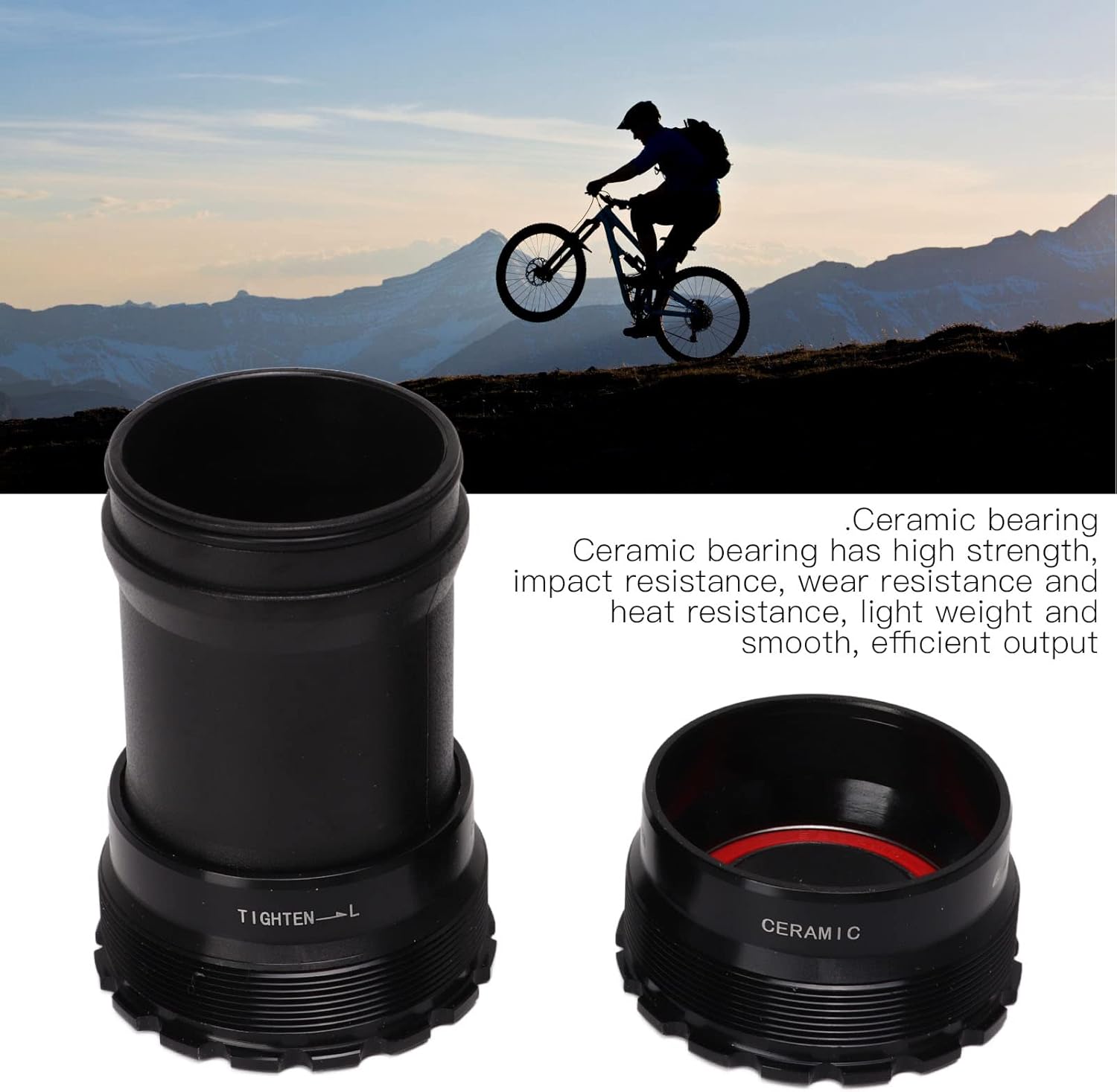 Drfeify T47 Bike Bottom Bracket, Low Noise Bicycle Bottom Bracket Sealing with Ceramic Bearings for Cycling Riding
