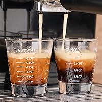 Vista 3 de Shot Glasses Measuring cup Espresso Shot Glass Liquid Heavy Wine 2 Pack 26-Incremental Measurement 1oz, 6 Tsp, 2 Tbs, 30ml By BCnmviku (2pack-White)