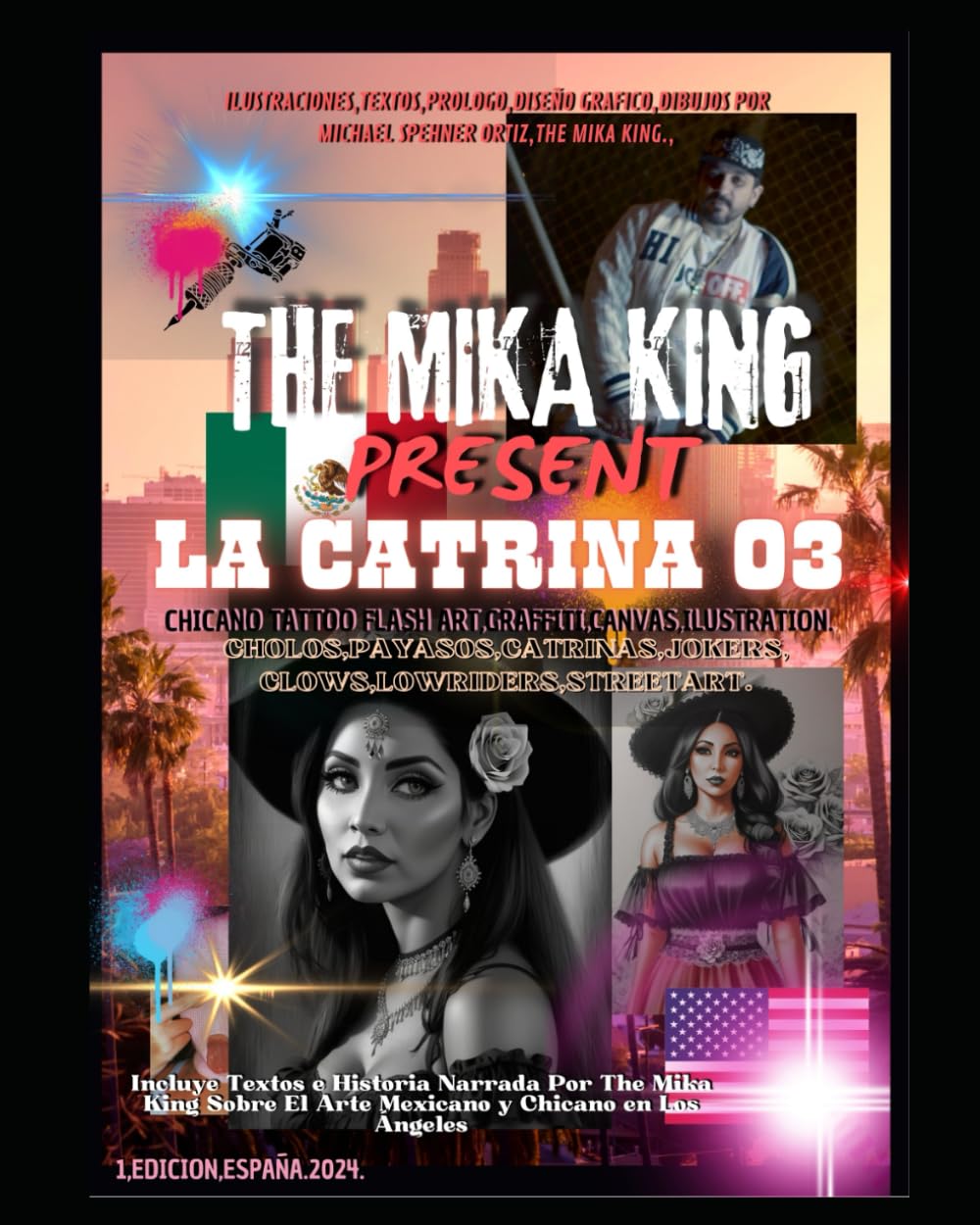 LA Catrina 03 The Mika King chicano tattoo flash,graffiti,canvas,ilustration.: La Catrina 03 By The Mika King chicanotattooflash,graffiti,canvas, Incluye textos e historia narrada por the mika king