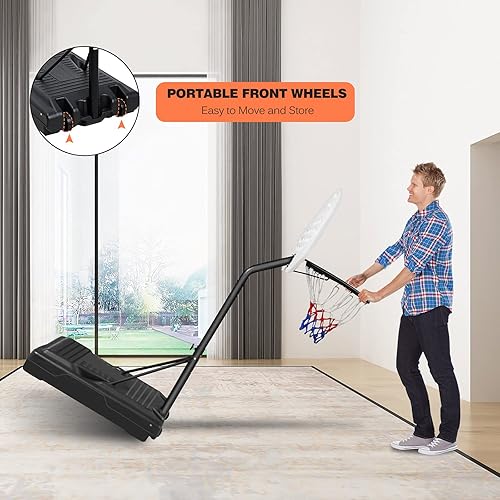 Miniatura 4 de Aro de baloncesto de altura ajustable de 37 a 56 pulgadas, tablero trasero de 36 pulgadas, sistema de baloncesto portátil junto a la piscina para