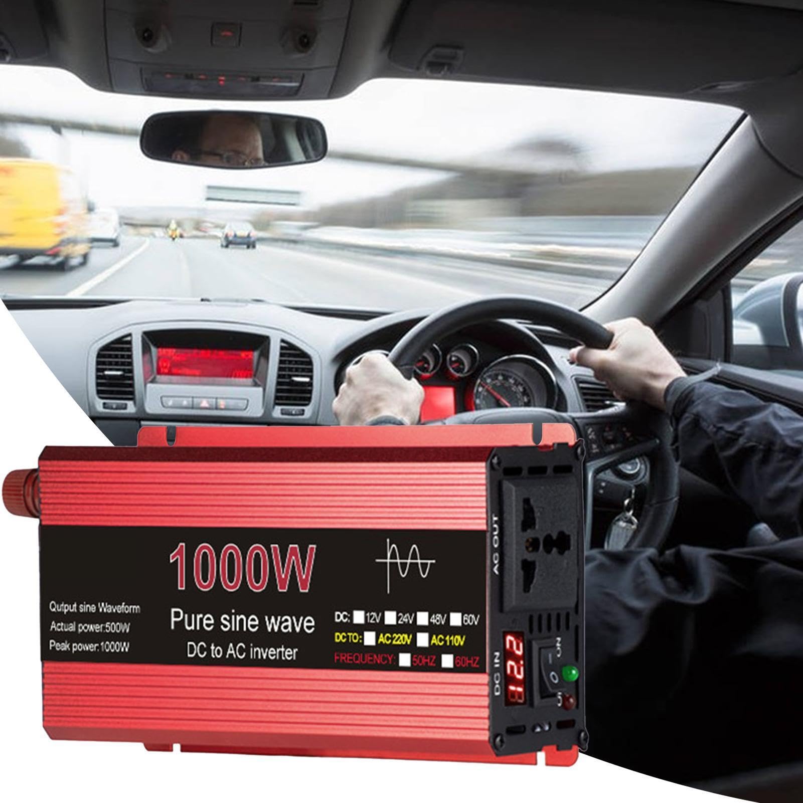 Inversor de Corriente,Adaptador convertidor de Coche Adaptador inversor de