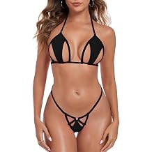 SHERRYLO Cut Out Micro Bikini G String Bikinis Tiny Thong Swimsuit Women