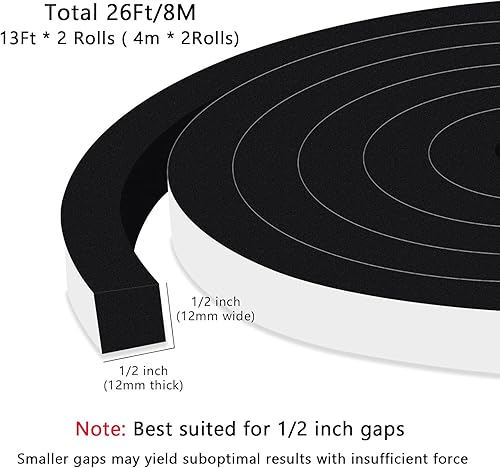 Miniatura 4 de Burlete aislante de ventana, cinta aislante de alta densidad para puerta, reducción de ruido, resistente a la intemperie, cinta adhesiva de espuma