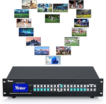 16x16 HDMI Matrix 4K@30Hz w/Web GUI Built-in US ADI Chip, 2U Rackmount AV Switcher, RS232+LAN Ports, 6 Control Modes, Hot Swappable, Power Off Memory, 16 Preset Scenes, EDID HDCP Compatible