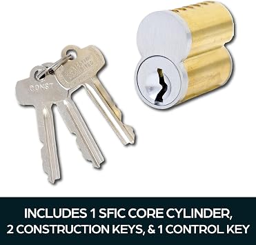 SUMMIT DOORWARE High Security Keyed Up IC Core Cylinder with Control Key KA - Durable and Reliable Lockset for Home and Office Security