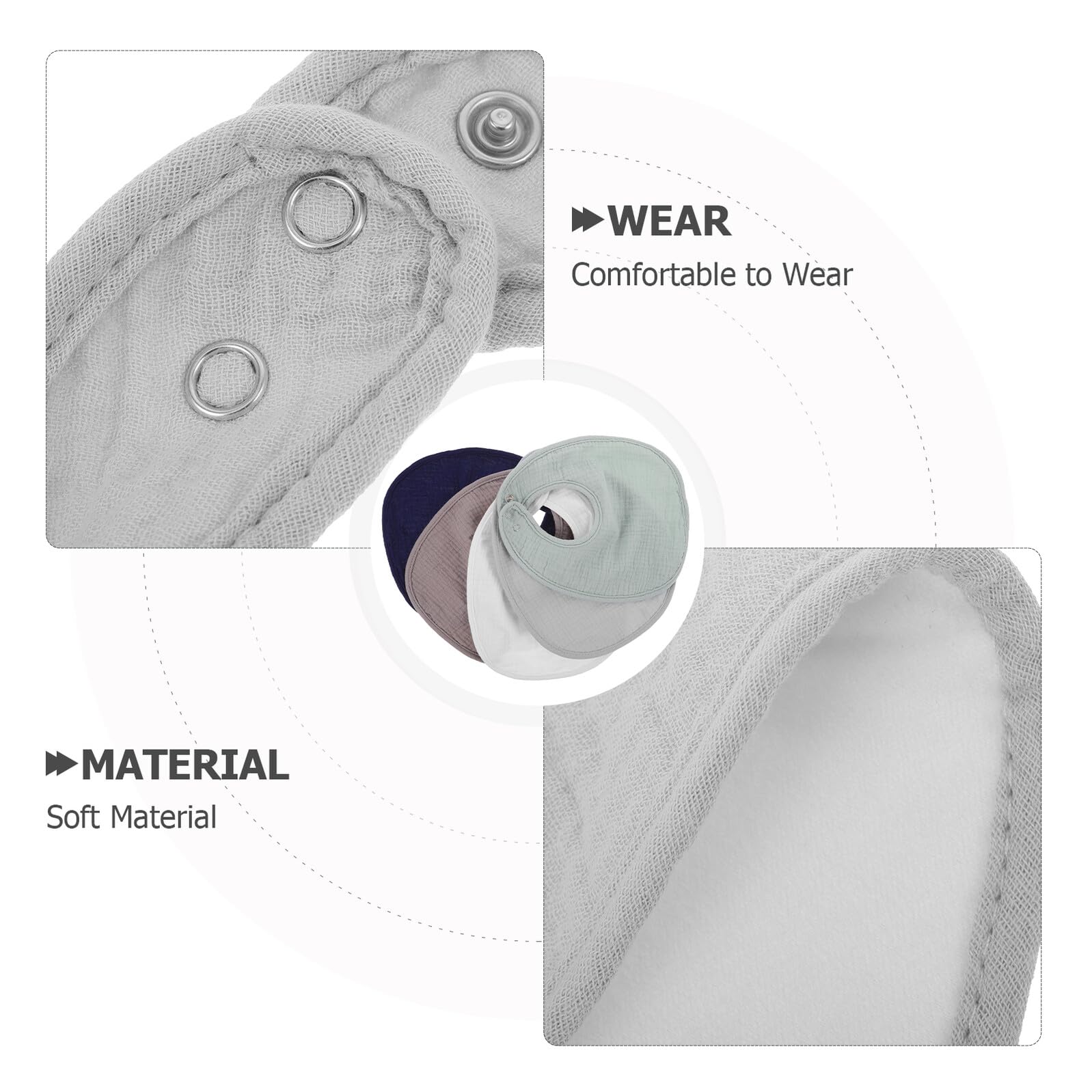 Baberos para Recién Nacidos Tipo Bandana 10 Piezas Doble Capa de Algodón Forma de U Ajustable Unisex para Alimentación y Dentición Adecuado para Bebés y Pequeños